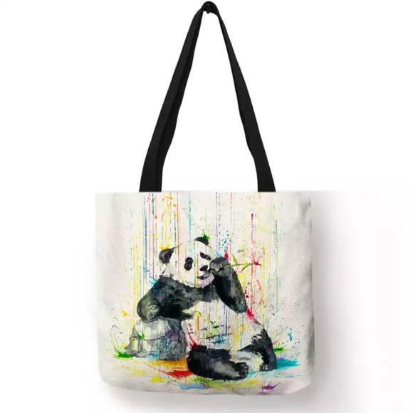 Handbags - Eco-Friendly Colorful Rain Giant Panda Folding Tote Bag
